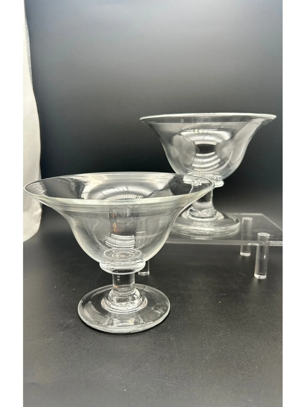 2 Simon Pearce Crystal Essex Compotes